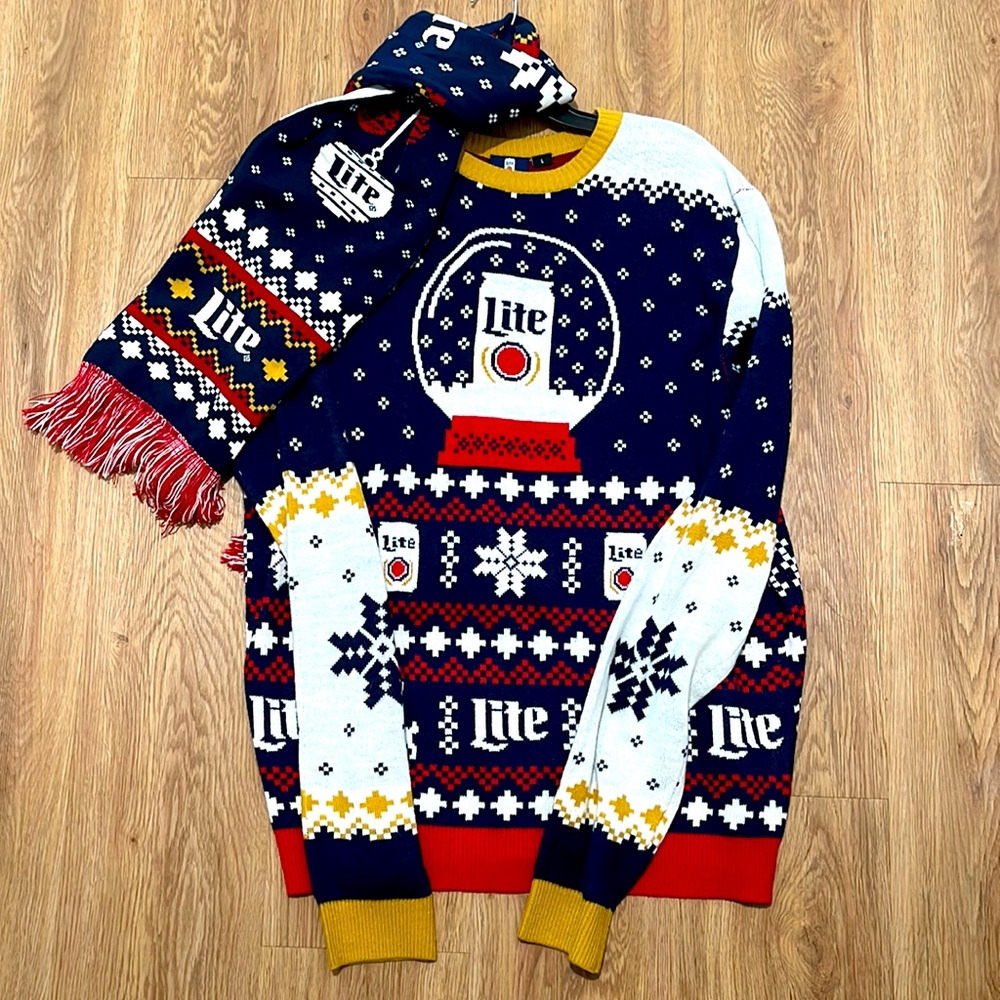 Miller lite ugly Christmas sweater